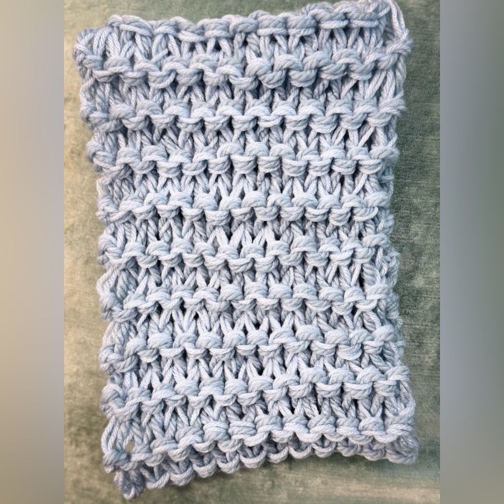 Handmade Hand Crafted Knit Cowl blue - Picture 2 of 2